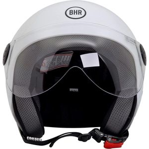 BHR 800 Easy - Vespa Scooterhelm - ECE goedgekeurde Scooterhelm - Geschikt als Scooter Brommer Motor Snorfiets Helm - L - Parel Wit