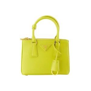 Prada, Gele Saffiano Galleria Tas Geel, Dames, Maat:ONE Size