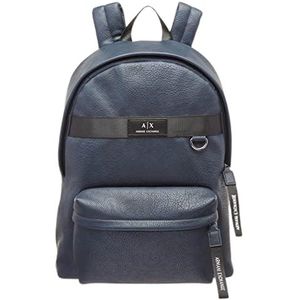 Armani Exchange Heren Zip Around, Metal Details, Big Front Pocket Backpack, eenheidsmaat, Blu Navy - Navy Blue, One size