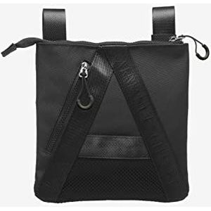 Armani Exchange Heren Big A-logo, voorvak Pocket, Squared Shape Flat Crossbody, eenheidsmaat, Black B. - Black B., One size