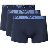 Emporio Armani EA7 - Katoenen Trunks Boxer - Marineblauw - 3 Pack