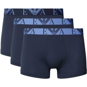 Emporio Armani EA7 - Katoenen Trunks Boxer - Marineblauw - 3 Pack