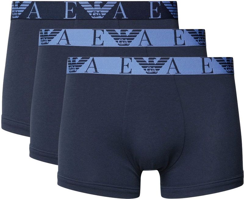 Emporio Armani EA7 - Katoenen Trunks Boxer - Marineblauw - 3 Pack