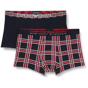 Emporio Armani Emporio Armani Set van 2 Tartan geschenkdozen voor heren Trunks Heren (2 stuks), Tegel/marineblauw