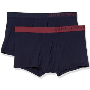 Emporio Armani Trunks voor heren, verpakking van 2 stuks, marineblauw/marineblauw, M