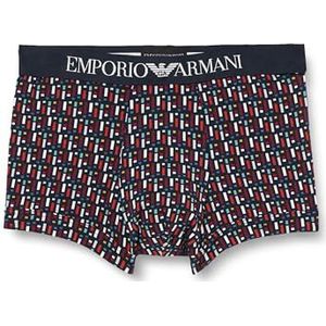 Emporio Armani Heren Men's Classic Pattern Mix Trunks, Marine Geometrische Print, S