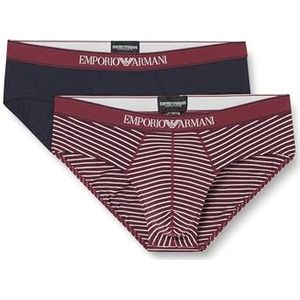 Emporio Armani Lot de 2 boxers pour homme, Bourgogne/bleu marine, M