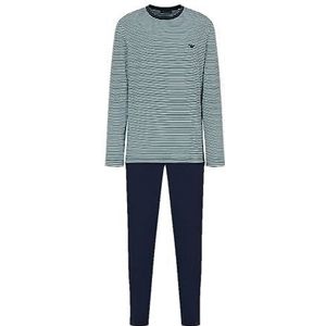 Emporio Armani Emporio Armani Kleurrijke gestreepte pyjamaset voor heren, pyjamaset voor heren (2 stuks), Bourgondië/marineblauw