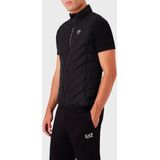 Emporio Armani - EA7 - Vest - Zwart - Technische Stof - Mouwloos met Geometrisch Stikdetail