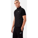 Emporio Armani - EA7 - Vest - Zwart - Technische Stof - Mouwloos met Geometrisch Stikdetail
