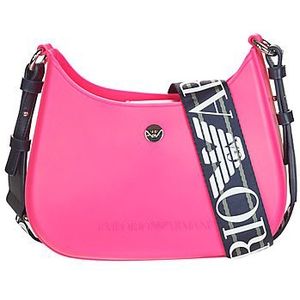 Emporio Armani, Gerecyclede Gummy Tas Hobo Stijl Roze, Dames, Maat:ONE Size