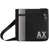 Armani Exchange Men's Color Block Ax Bag Flat Crossbody, Nero, zwart