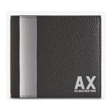 Armani Exchange Men's Long Island, Side Band Bi-Fold Wallet, Black, zwart, Eén maat