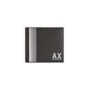 Armani Exchange Men's Long Island, Side Band Bi-Fold Wallet, Black, zwart, Eén maat