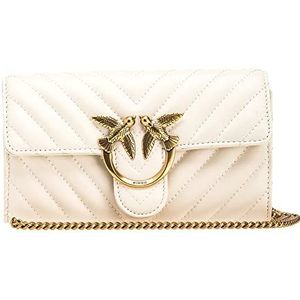 Pinko Love One Wallet Chevron Gewatteerde Clutch , White , Dames , Maat: ONE Size