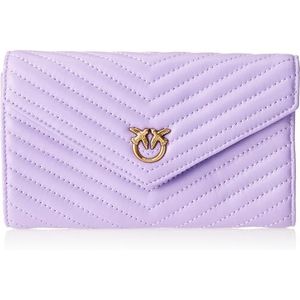 Pinko Compact Wallet L Sheep Nappa C, reis-accessoire-portemonnee voor dames, Yn0q_mult.violet/roze-antiek goud, U