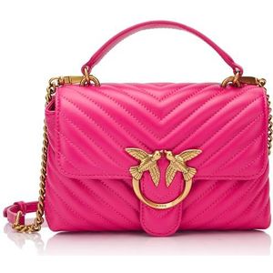 PINKO Elegante Roze Gequilt Lederen Mini Handtas