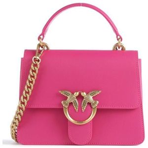 Pinko Stijlvolle Leren Handtas , Pink , Dames , Maat: ONE Size