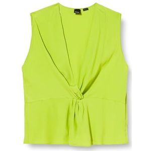 Pinko Skala Top Crepe De Chine Dameshemd, S63_Geel Limoen, 44 NL