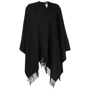 Pinko Segunda Poncho, wol, zachte sjaals voor dames, Z99_Zwart Sedan, one size