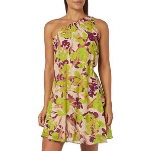 Pinko Diffuse jurk Georgette ST. IR, Cs4_mult.beige/Verde, 30 NL