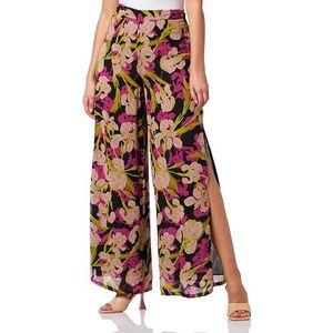 Pinko Sheet Pantalon Georgette S Femme, Zy5_mult.noir/fuchsia, 40