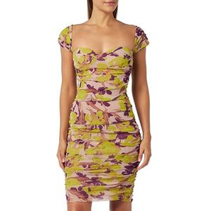 Pinko Orbital jurk Retina St. Iris cocktailjurk voor dames, Cs4_mult.beige/Verde, M