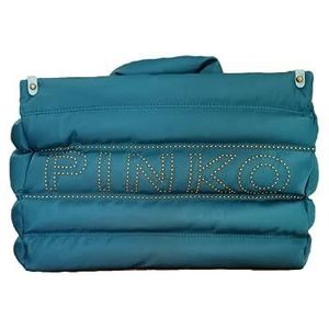 Pinko Shopper van gerecycled nylon + MICR, damestas, X36Q_Pacific-antiek goud, X36q_petrol Pacifico-antiek goud
