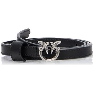 Pinko Love Berry H1 Riem kalfsriem voor dames, Z99o_zwart-oud zilver