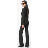 Pinko - Getailleerde Gestreepte Broek - Zwart - Dames - Leer
