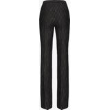 Pinko - Getailleerde Gestreepte Broek - Zwart - Dames - Leer