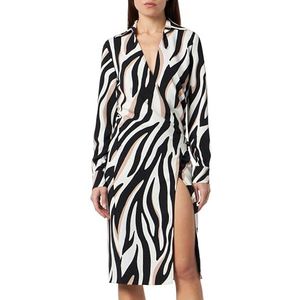 Pinko Alfred Cady bedrukte casual jurk dames, Zpz_wit/zwart/beige, 40