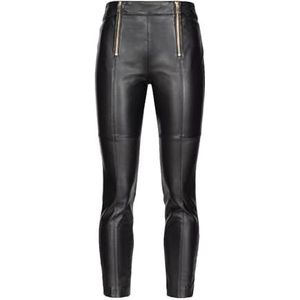 Pinko Lulu Dameslegging van leer, 2 materialen, Z99_Zwart Limousine