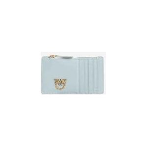 Pinko Reiher Cardholder rundleer zijde, reisaccessoires, portemonnee voor dames, E68q_mist grijs-antiek goud, 13,5, E68q_Dunst grijs-antiek goud, 13.5