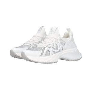 Pinko Witte Sneakers met 3,5 cm Hak , White , Dames , Maat: 39 EU