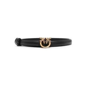 Pinko Love Berry H1 riem kalfsleer zijde riem, Z99Q_zwart-antiek goud, L dames, Z99q_zwart-antiek goud, L