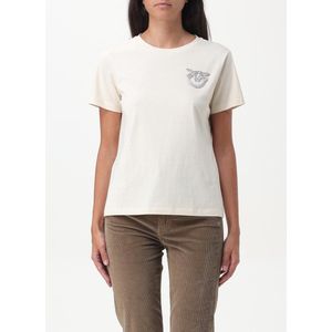 Pinko - Love Birds - T-shirt - Wit - 100% Katoen - Korte Mouw