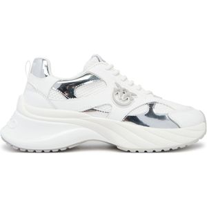 Pinko - Dames Schoenen - Wit - Leer - Chunky Zool - Vetersluiting