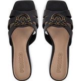 Pinko - Dames Slippers - Zwart - Leer - Rubberen Zool
