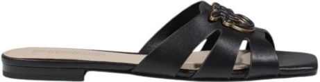 Pinko - Dames Slippers - Zwart - Leer - Rubberen Zool