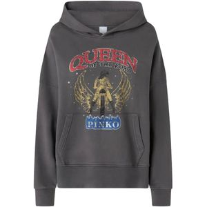 Pinko, Dames, Sweatshirts & Hoodies, Grijs, Maat: M