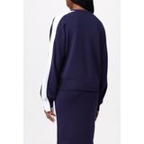 Pinko - Truien - Dames - Blauw - Viscose Mix - Ronde Hals met Logoprint