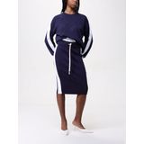 Pinko - Truien - Dames - Blauw - Viscose Mix - Ronde Hals met Logoprint