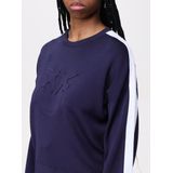Pinko - Truien - Dames - Blauw - Viscose Mix - Ronde Hals met Logoprint