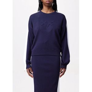 Pinko - Truien - Dames - Blauw - Viscose Mix - Ronde Hals met Logoprint