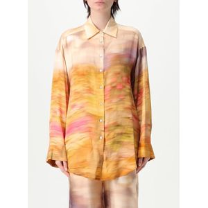 Pinko - Blouse - Multicolor - Viscose Satijn - Geplaatste Landschapsp Print