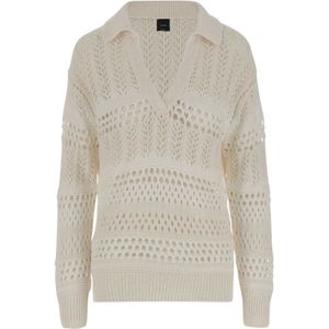 PINKO - Perforeerd Design Trui - Zwart - Katoen - Elegante Stijl