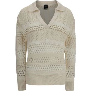 PINKO - Perforeerd Design Trui - Zwart - Katoen - Elegante Stijl