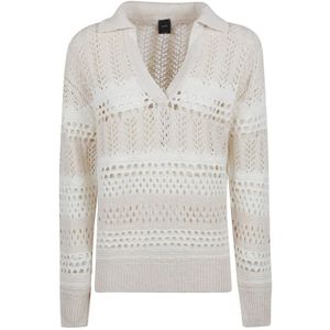 PINKO - Perforeerd Design Trui - Zwart - Katoen - Elegante Stijl