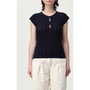 Pinko - Gebreide Trui - Blauw - Viscose - Nylon - Ronde Hals - Mouwloos